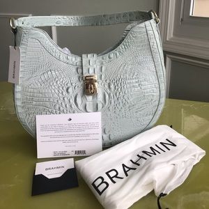 Brahmin Bethany Croc Embossed Leather Hobo Bag